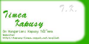 timea kapusy business card